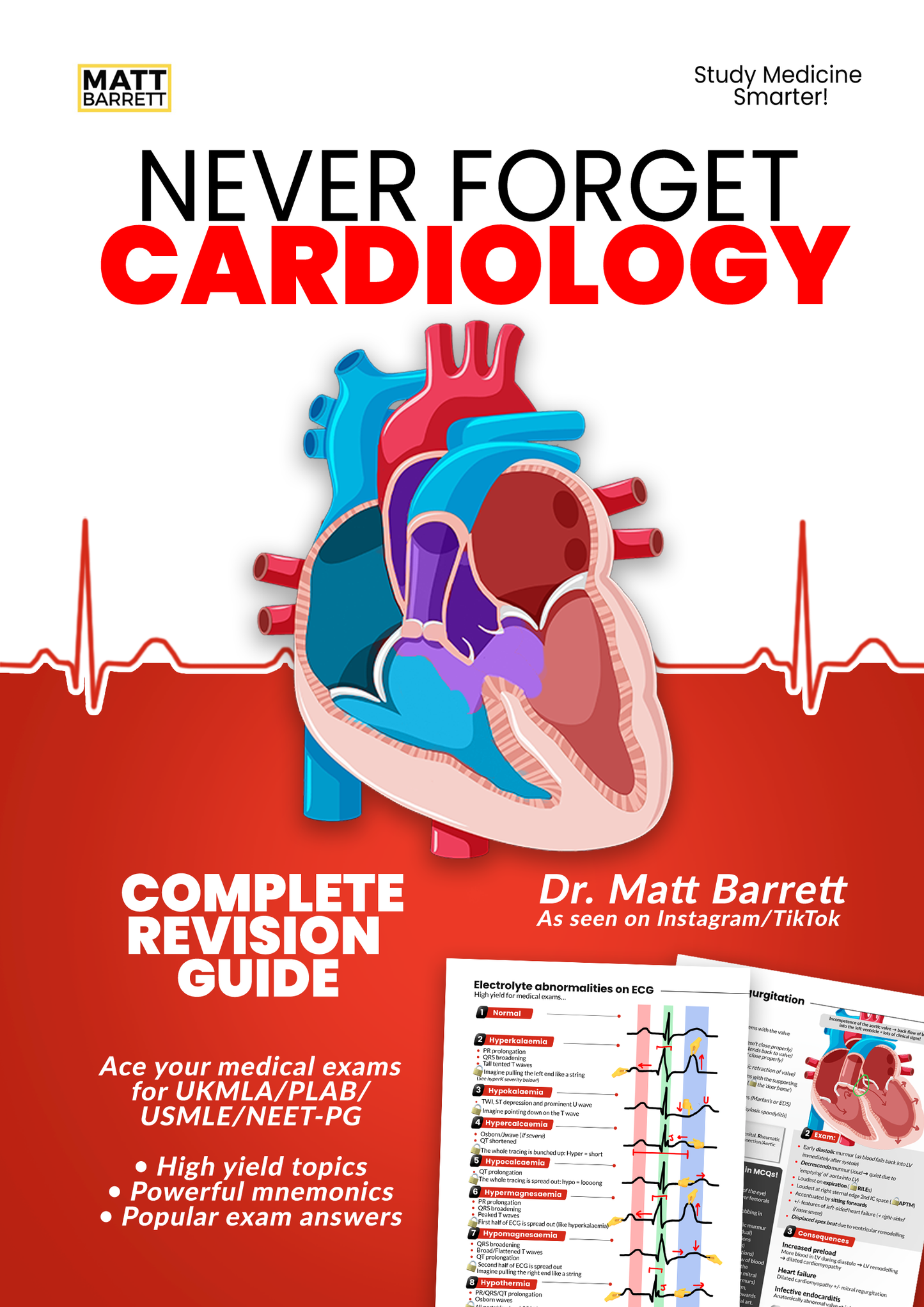 Never Forget Cardiology (A4 book) AND bonus 290 Q&A pack (digital)